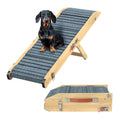 Adjustable Bamboo Ramp for Small Dogs — 4 Heights, Folds Flat